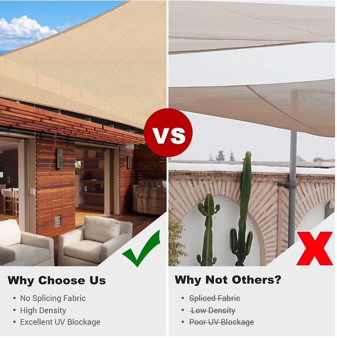 Tấm Che Nắng Che Mưa Ngoài Trời Rooftop Durable Sunshade 3x3m