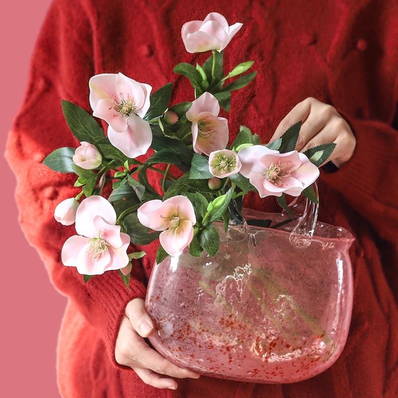 Giỏ hoa thuỷ tinh-Lọ hoa thuỷ tinh hình giỏ xinh xắn