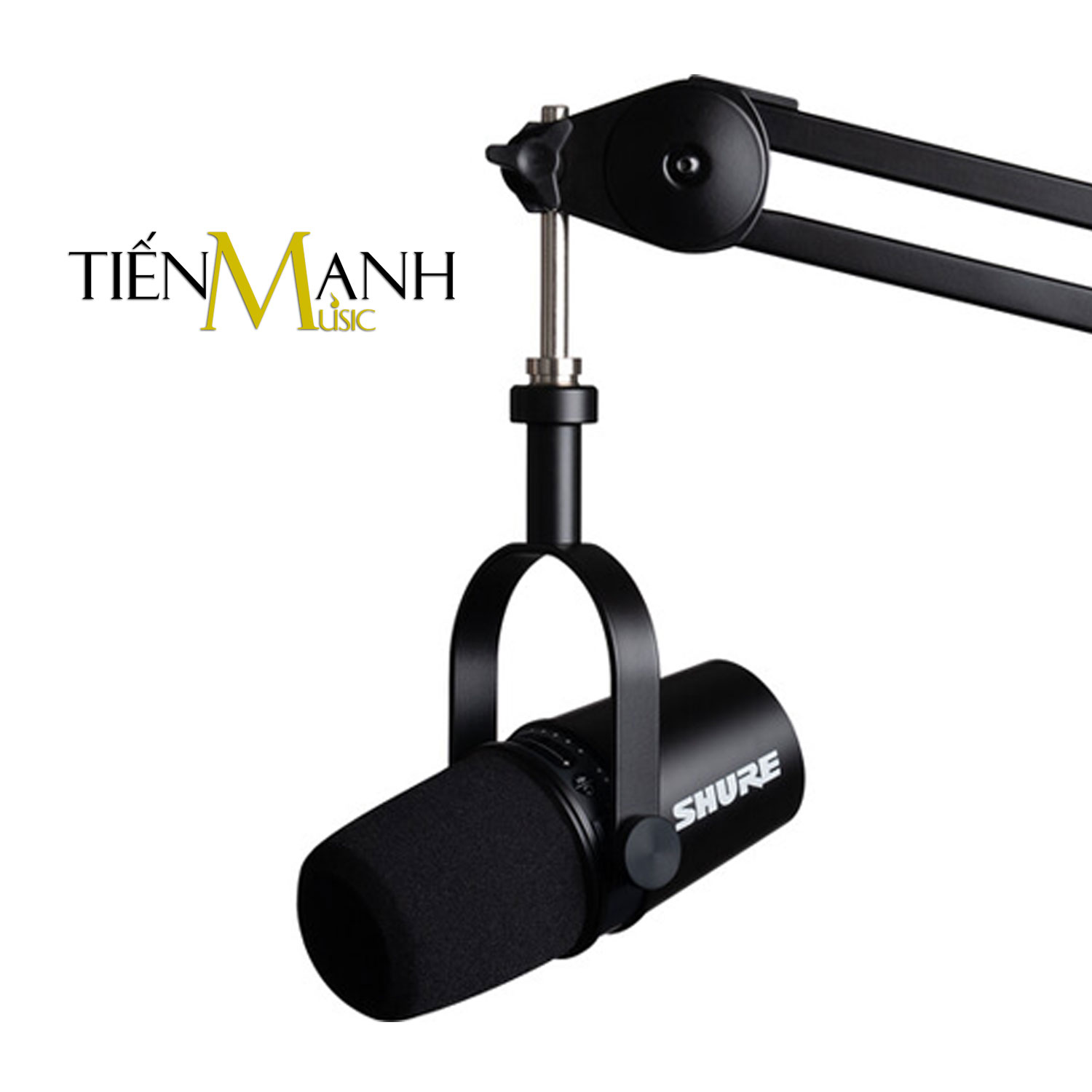 Micro Shure MV7-K (Đen) - Cổng USB &amp; XLR Livestream Podcast Mic Thu Âm Phòng Thu MV7K Studio Microphone Biểu Diễn Chuyên Nghiệp MV7 Hàng Chính Hãng - Kèm Móng Gẩy DreamMaker