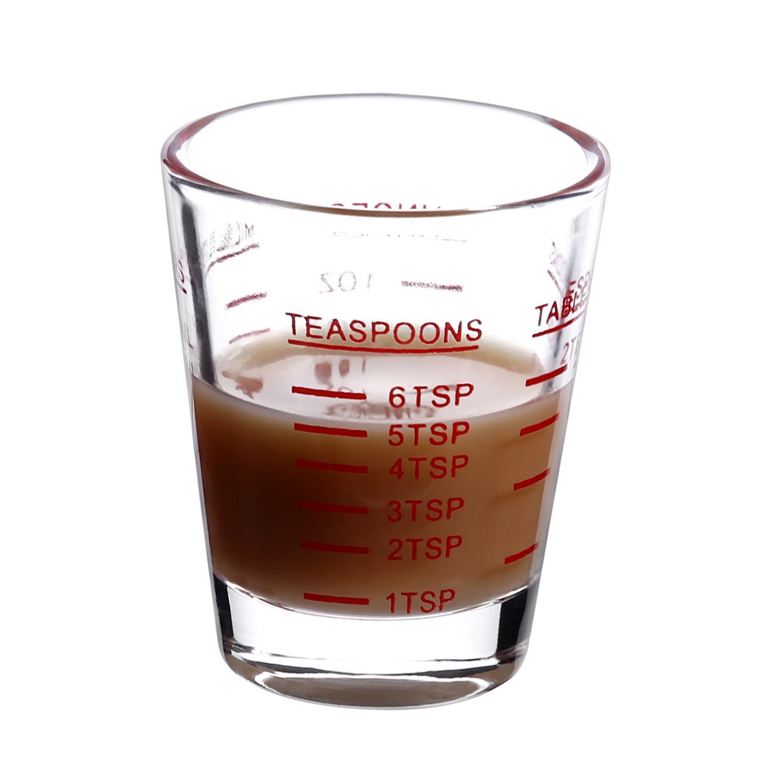 2x Clear Glass with Scale Glass Measuring Cup for Cafe