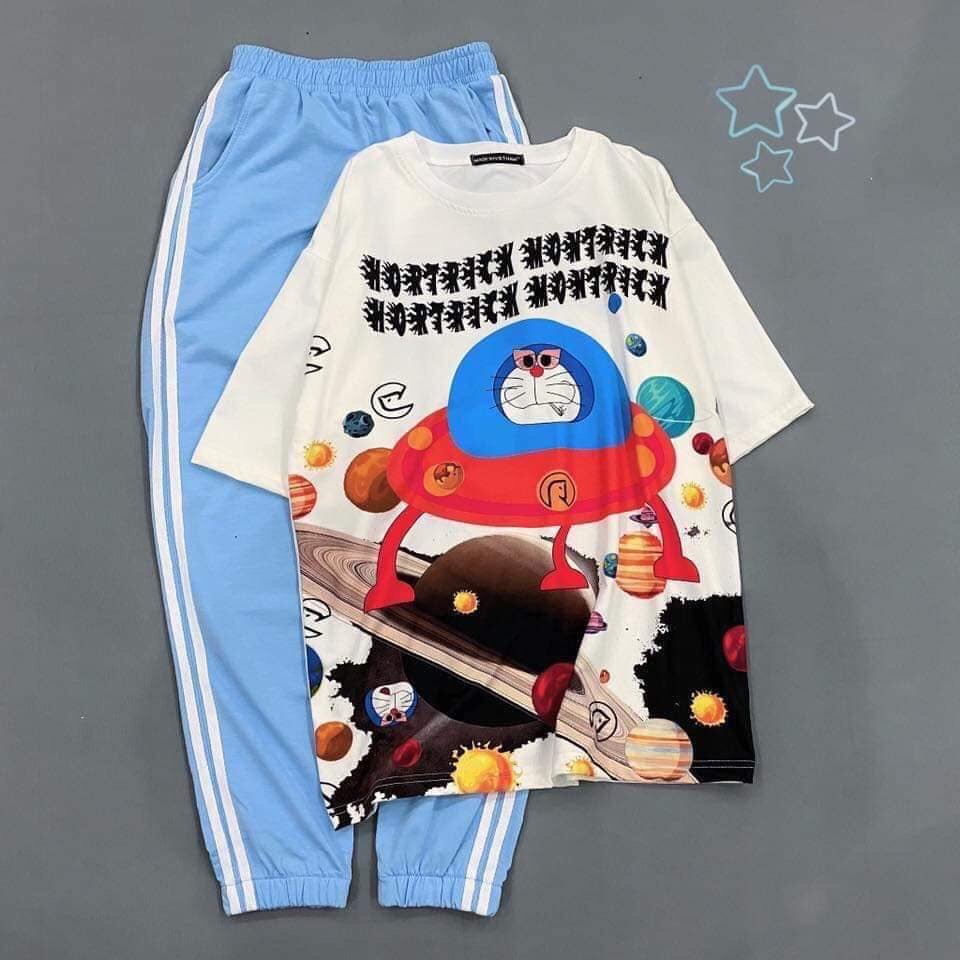 Áo tay lỡ unisex form rộng nam/nữ chất cotton tici.