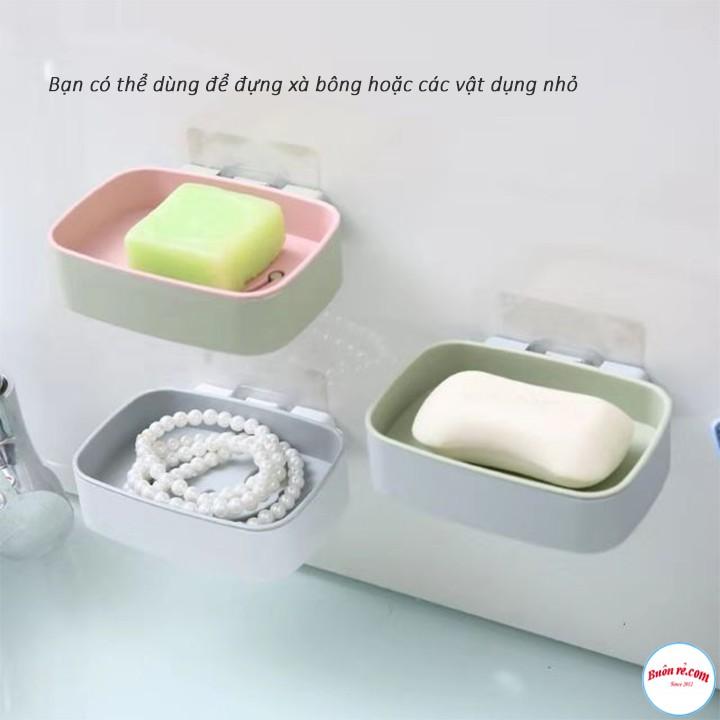Khay Để Bánh Xà Phòng Dán Tường 2 Lớp Đáy Kín Hình Mặt Cười 00239