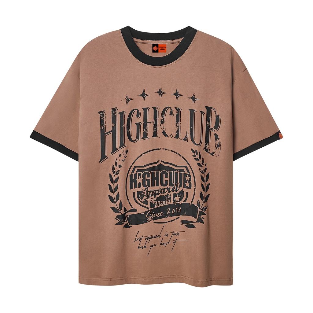 Áo Thun BADGE Tay Lỡ Unisex Nam/Nữ Kem/Đen/Nâu/Xanh Lá/Trắng/Đỏ Cổ Tròn - HIGHCLUB