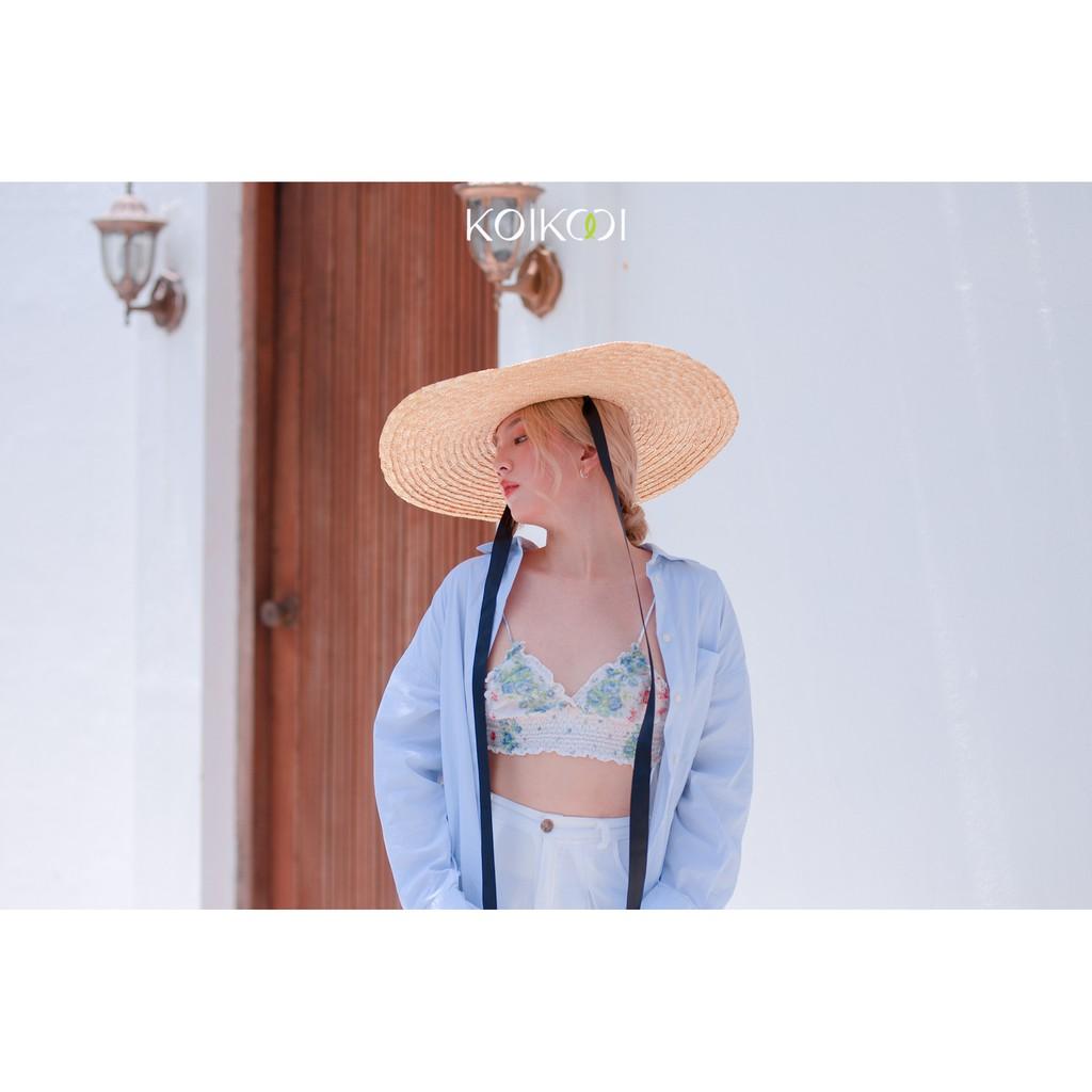 Nón Mũ Cói Vành Rộng Thời Trang Đi Biển, Nón Chụp Ảnh - Nón Cói Sang Chảnh Chanh Sả