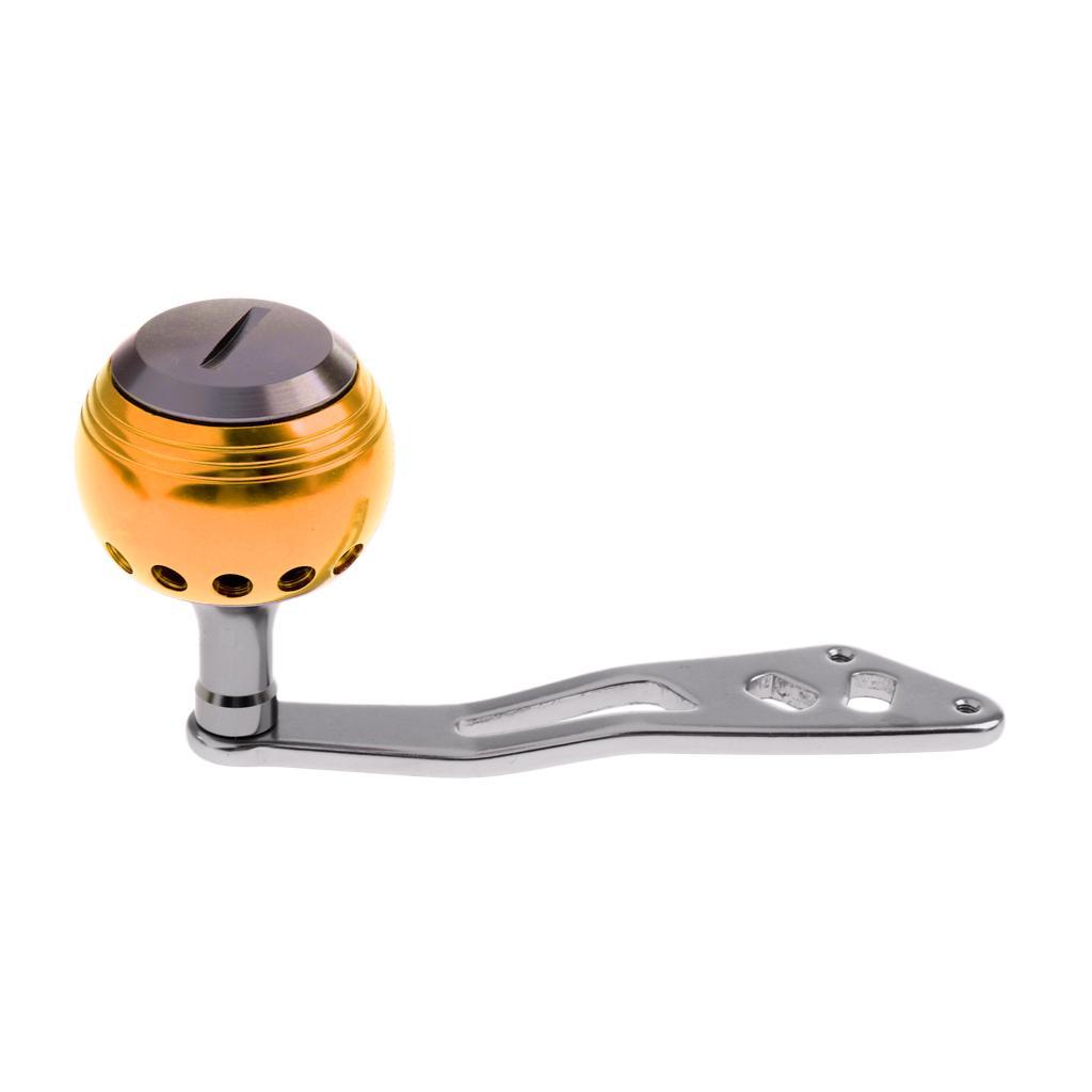 Fishing Handle Reel Single Metal Knob Replacement Reel Handle Rocker for Baitcasting Spinning Reels, 3 Colors