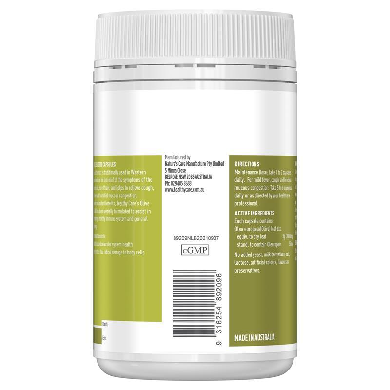 Healthy Care Olive Leaf Extract 3000mg 100 Capsules