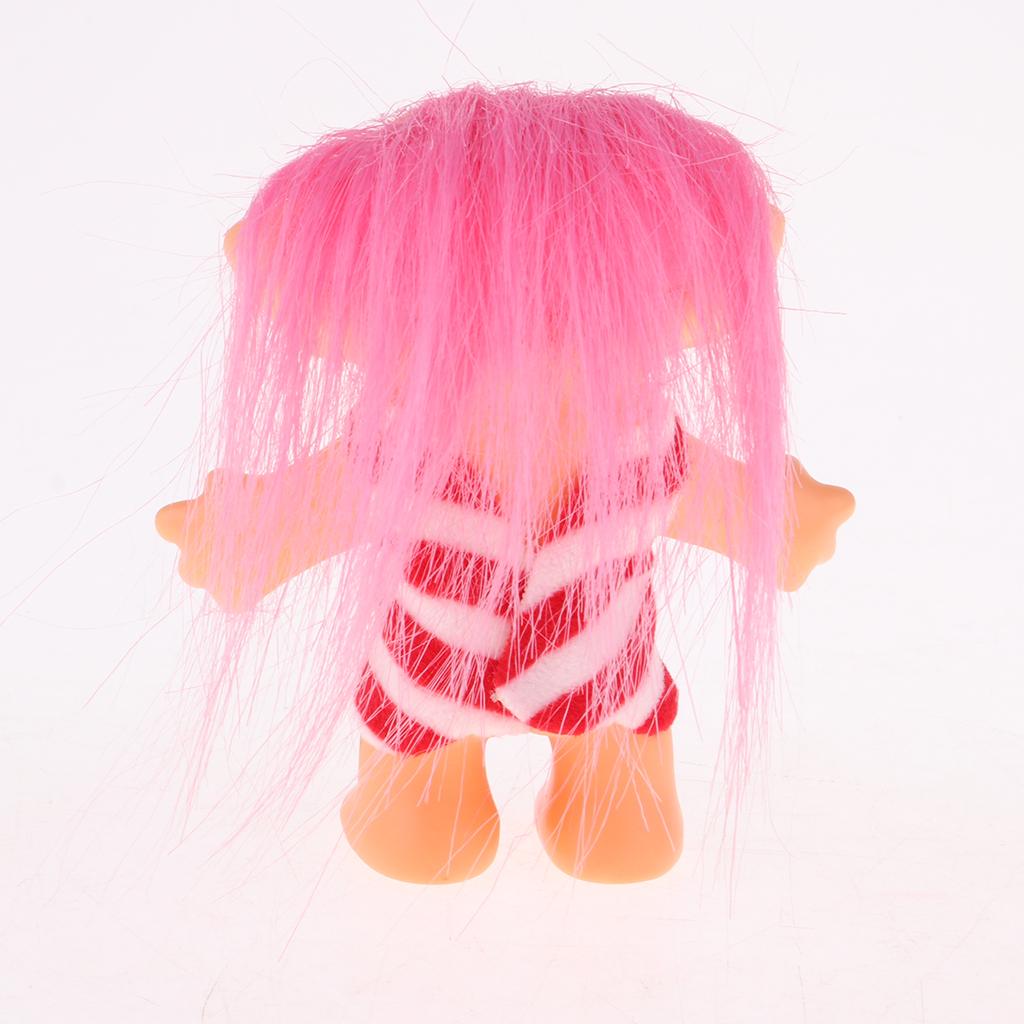 Tinh Tế May Mắn Troll Búp Bê Mini Nhân Vật Hành Động Đồ Chơi Trang Trí Bánh Hoa Hồng Đỏ