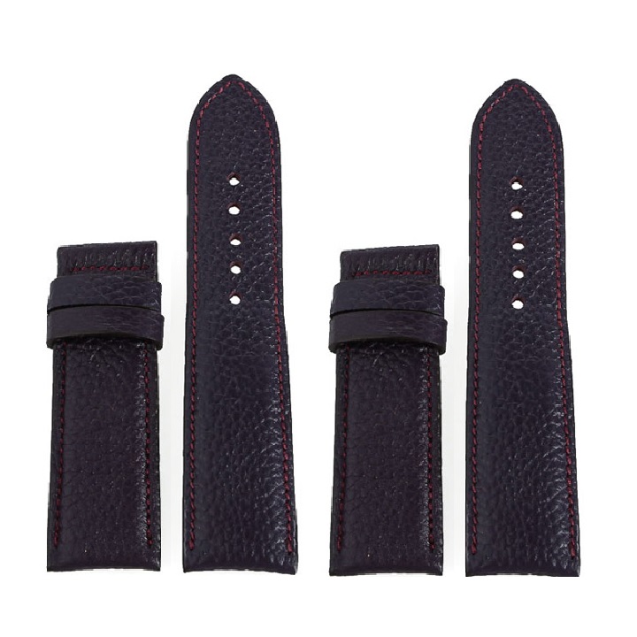 HC8140-41-42 - Dây đồng hồ Huy Hoàng da bò size 22, 24, 26 màu nâu đen, tím đậm, nâu bạc