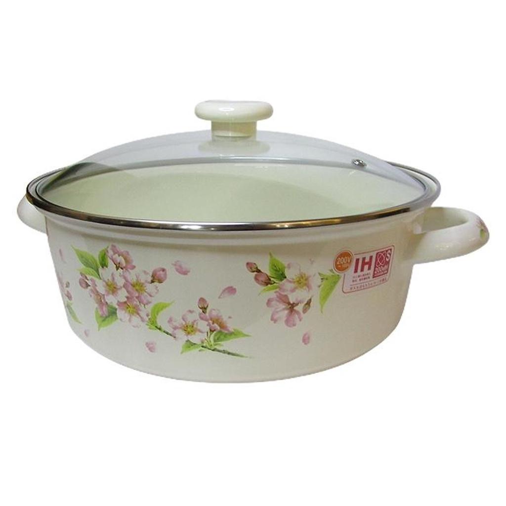 Nồi Fujihoro tráng men SYM-32G (nắp thủy tinh) 4L (đào hồng) - Phân phối bởi CTCP ABMA VN Showroom 52 Hoàng Diệu, Q4