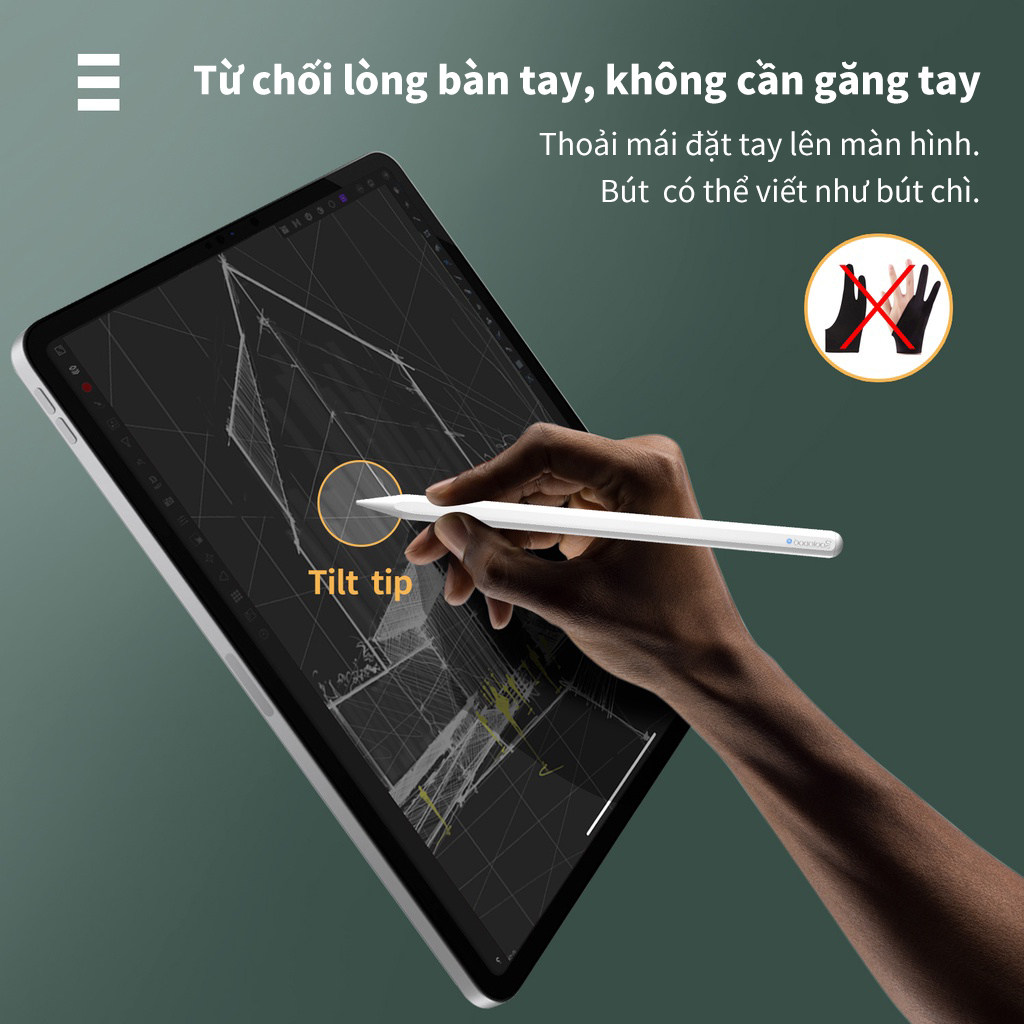 [HÀNG CHÍNH HÃNG GOOJODOQ] Bút Cảm Ứng GD12 Dành Cho IPad Với Tính Năng Chống Tì Tay - Sạc Không Dây Dành Cho Ipad  10.2 2019 2020 Pro 11 Air 4