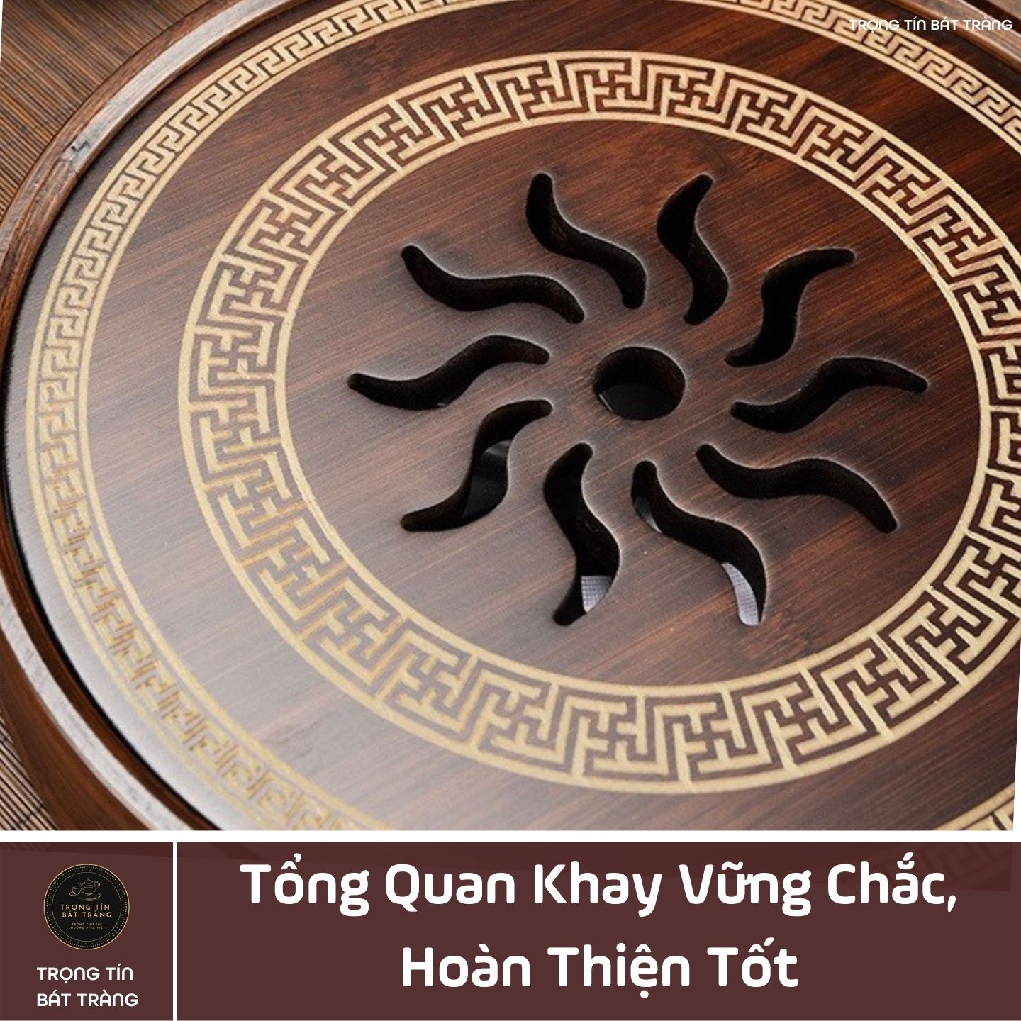 Khay Trà Tre Cao Cấp Hình Tròn 3 Kích Thước KT 65