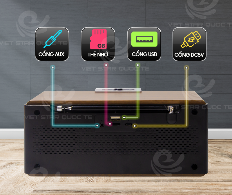 Loa Bluetooth Vi Tính Việt Star Quốc Tế VS3 - Hàng Chính Hãng