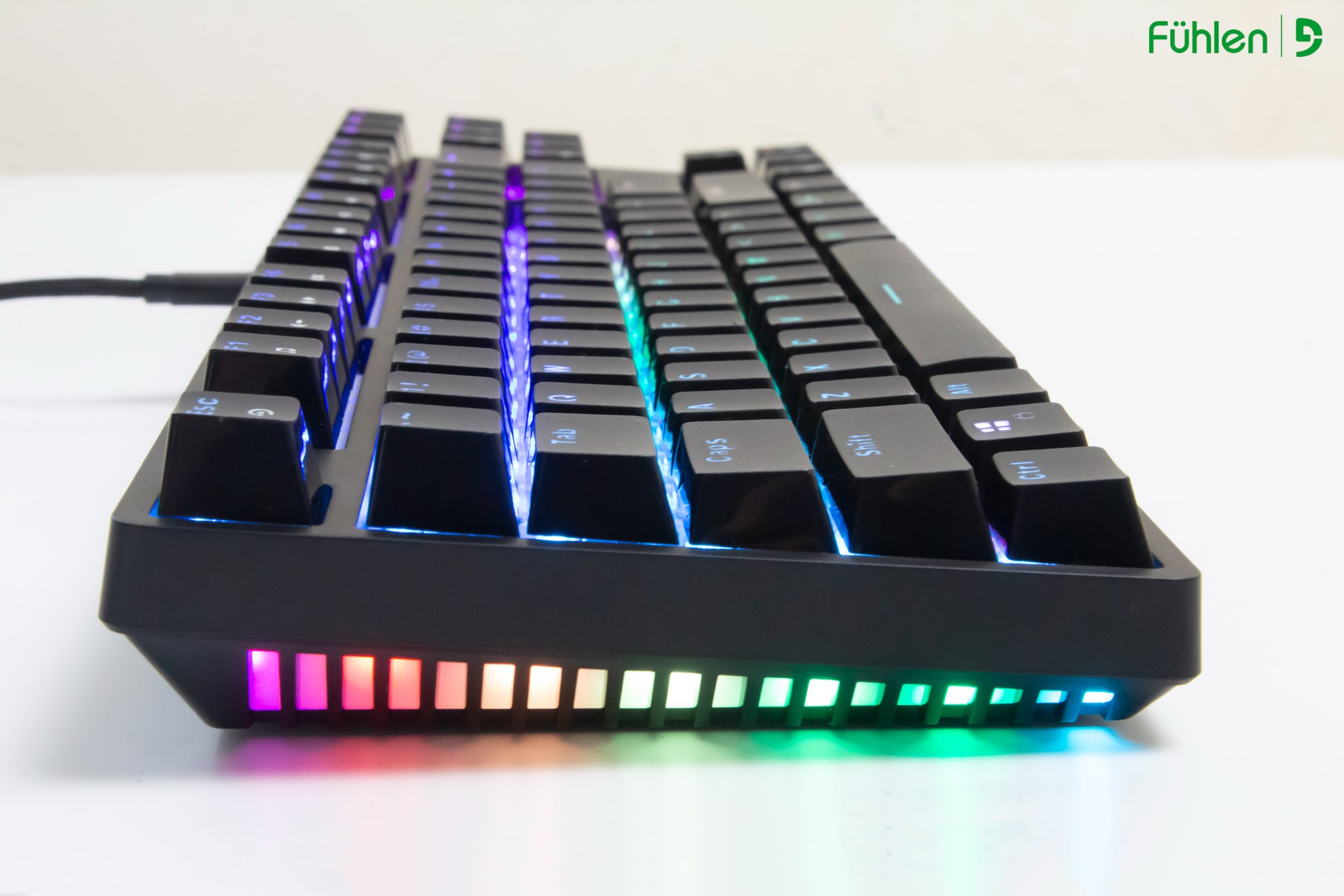 Bàn phím cơ Fuhlen D87s RGB cáp type C rời - Hàng chính hãng