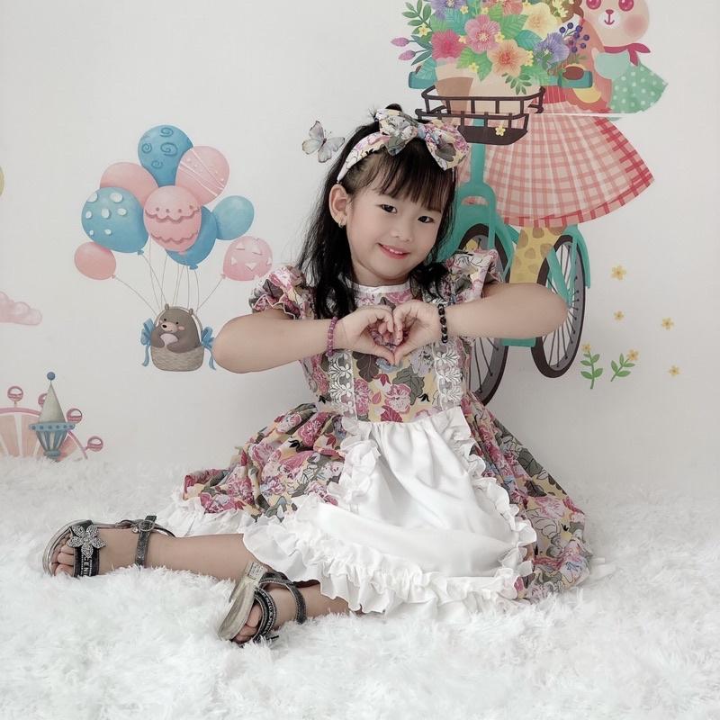 Váy Lụa Hoa Bèo Bé Gái 4 Đến 28kg Chất Lụa Mềm Mát [V020