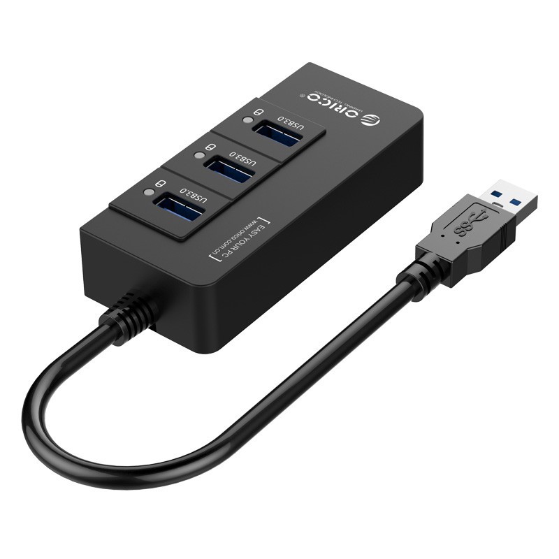 Bộ chia USB HUB 3 cổng USB 3.0 tích hợp cổng Lan Gigabit Orico HR01-U3 - Hàng Chính Hãng