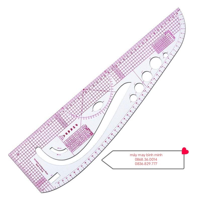 Thước vẽ may góc vuông và đường cong chất liệu nhựa dẻo ứng dụng nhiều trong cắt may, Thước nhựa thẳng 3245