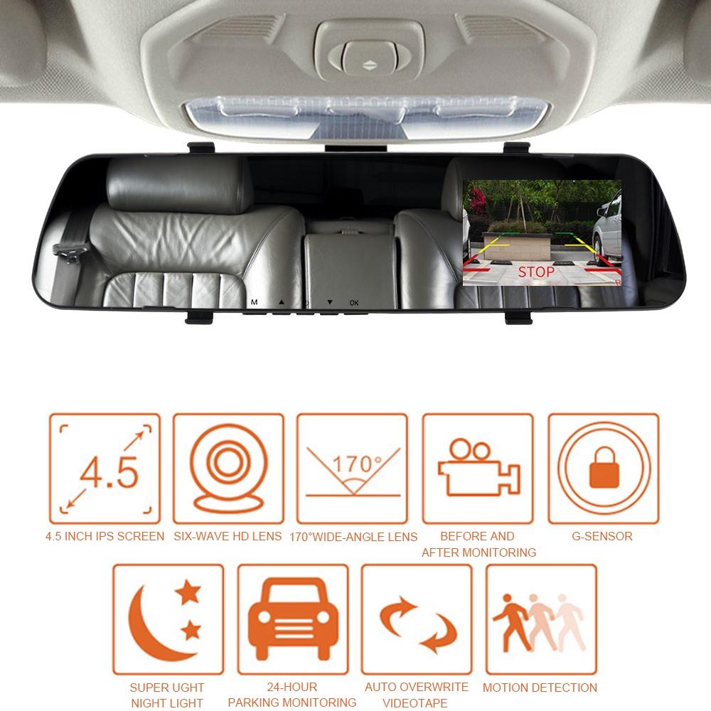 Gương chiếu hậu tích hợp camera HD 1080P&480P 4.3 Inch cho xe hơi