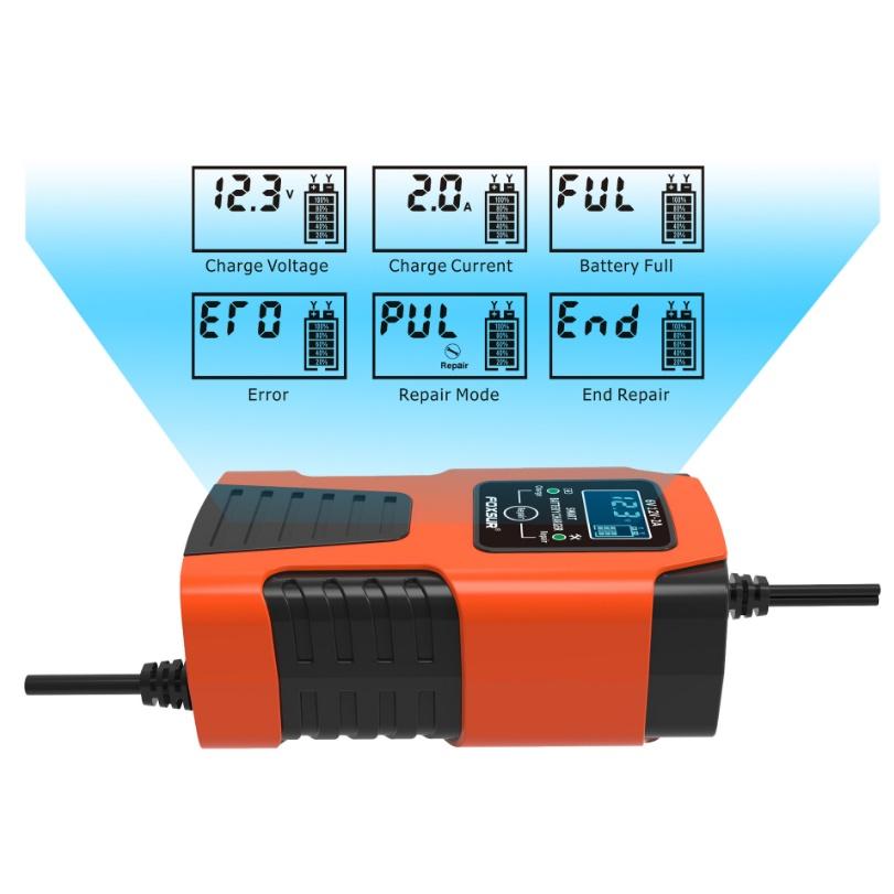 Sạc ắc quy 6V 12V 2A CHÍNH HÃNG FOXSUR có chức năng khử sunfat chống ngược cực tự ngắt khi đầy sạc bình ắc quy xe máy