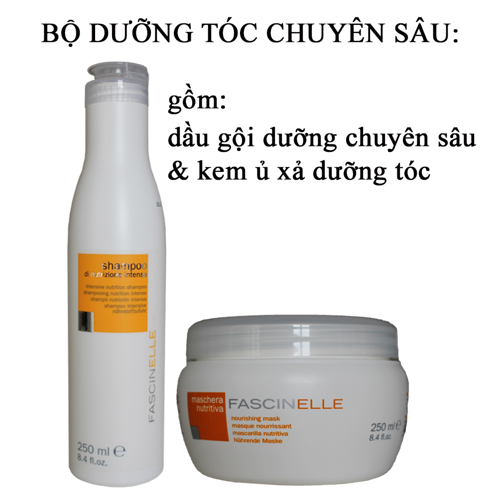 Dầu gội dưỡng chuyên sâu phục hồi cho mái tóc khô xơ hư tổn FASCINELLE INTENSIVE NUTRITION SHAMPOO 250ml - DMC007