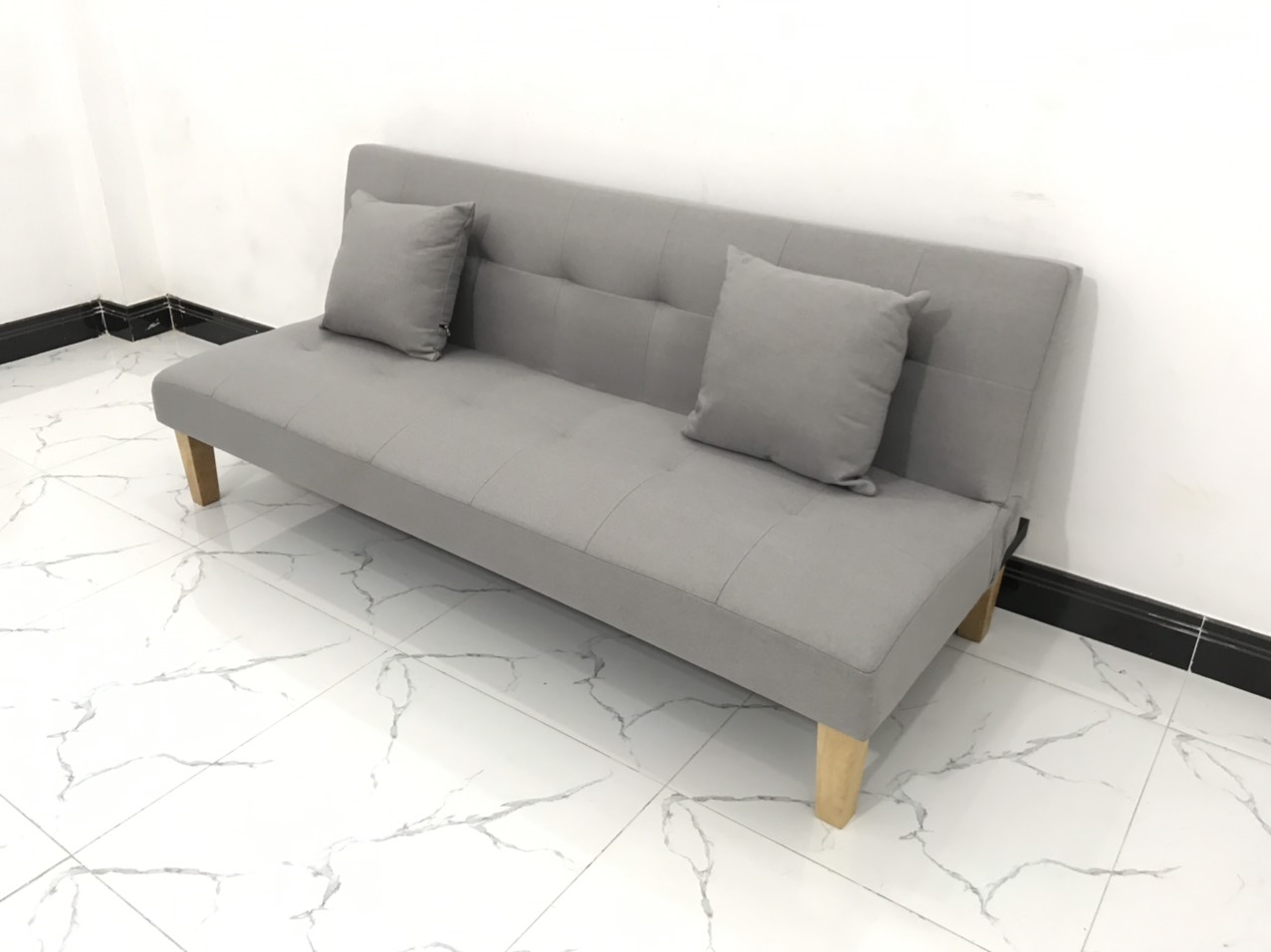 Ghế sofa giường nằm xám trắng nhiều kích cỡ