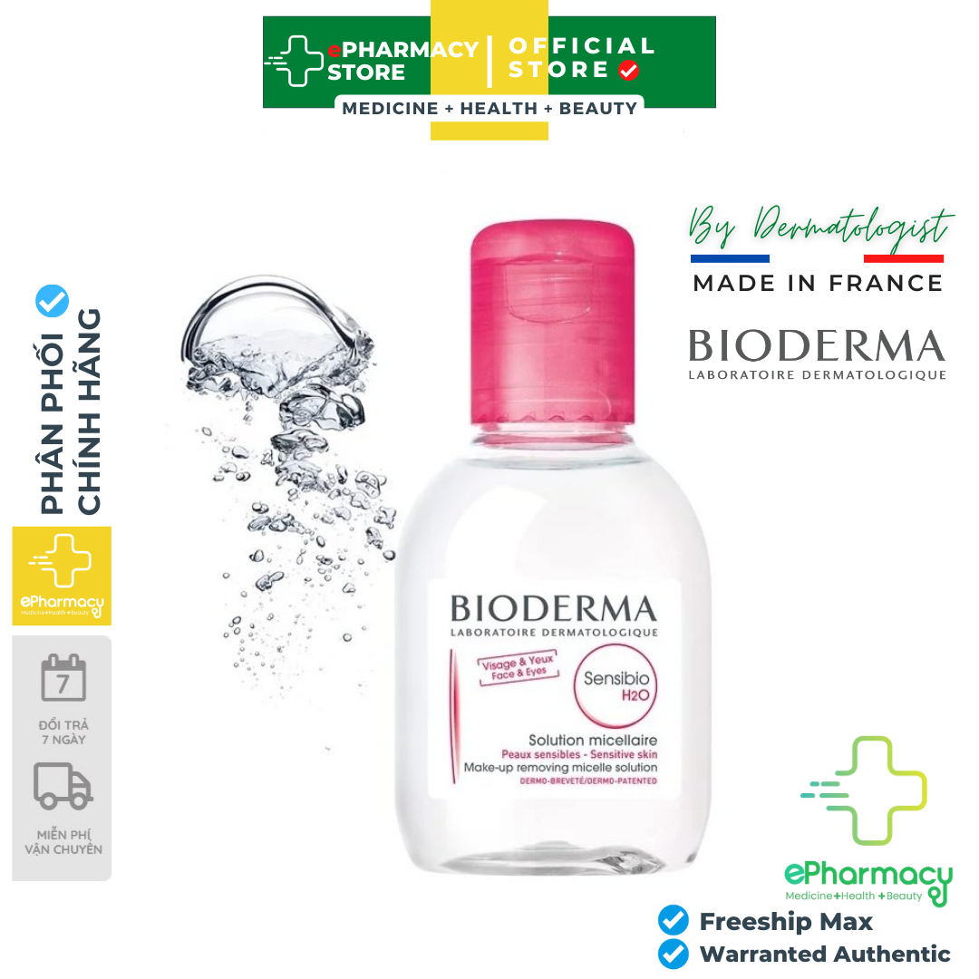 Nước tẩy trang Bioderma Hồng cho da nhạy cảm - Bioderma Sensibio H2O CHÍNH HÃNG