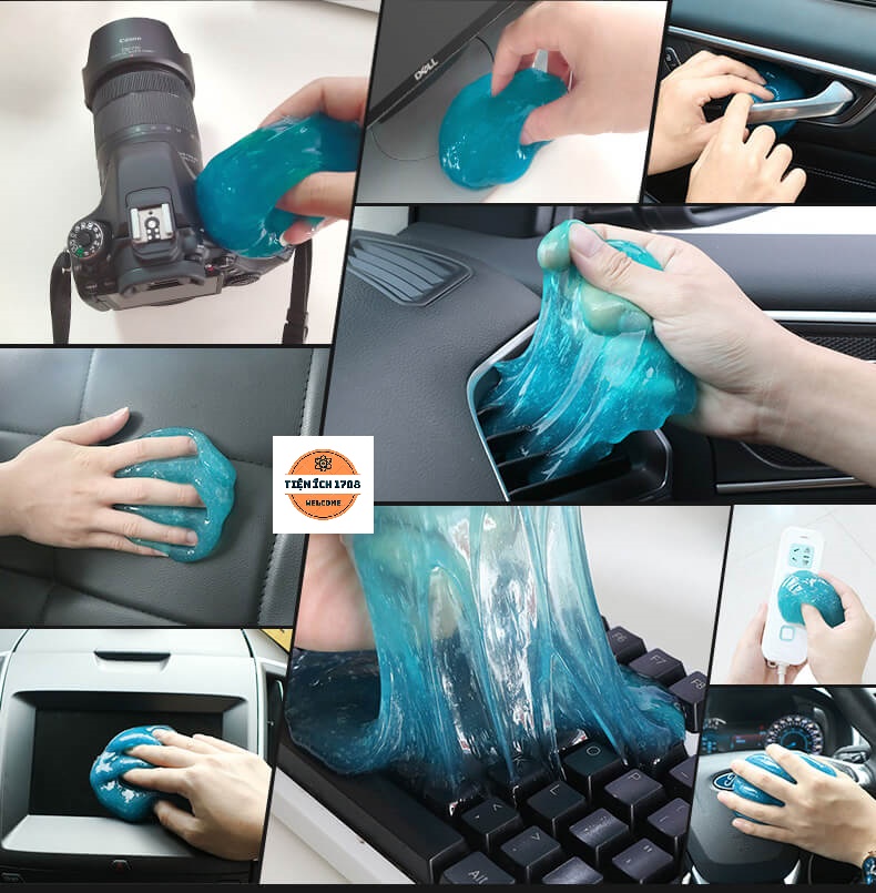 Gel làm sạch bụi bẩn bàn phím máy tính, laptop, làm sạch lọc gió ô tô không bết dính, có thể tái sử dụng nhiều lần - Hàng nhập khẩu