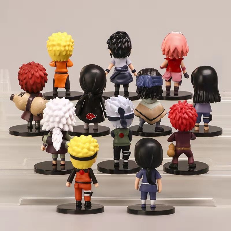 Set 12 Mô Hình Nhân Vật Nổi Tiếng Trong Bộ Naruto - Cao 7cm Kèm Đế