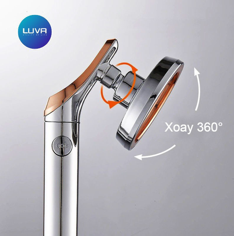 Vòi hoa sen Luva VS6, đường kính bát sen 11cm, Bật/Tắt trực tiếp trên vòi sen