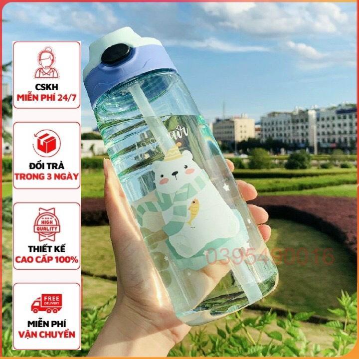 Bình Tập Uống Nước đựng Sữa Chống Sặc 450ml Cao Cấp Có Quai Chịu Nhiệt Tốt An Toàn Cho Bé mang đi học, đi chơi, du lịch - CAM