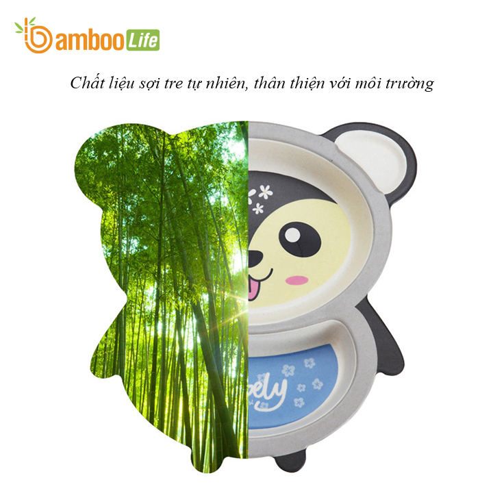 Set khay ăn dặm cho bé từ sợi tre Bamboo Life BL0A8 hàng chính hãng Dụng cụ ăn dặm cho bé Đồ dùng ăn dặm cho bé Bộ chén bát ăn dặm cho bé