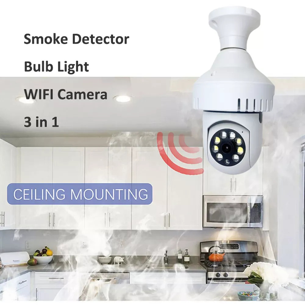 Camera WiFi Bóng Đèn Tích Hợp Báo Khói Yoosee XK20 Full HD 1080P - Xoay 360 độ, Ban đêm có màu - Hàng Chính Hãng