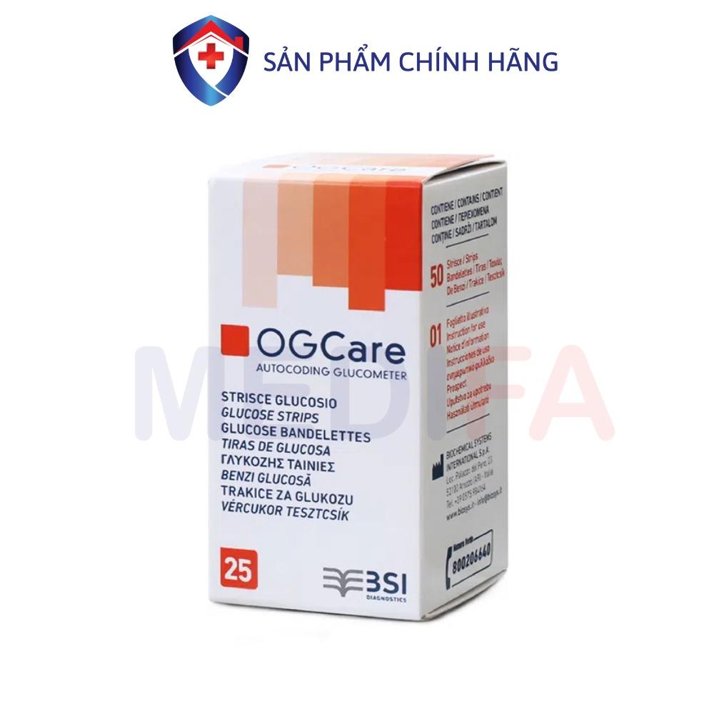 Hộp 25 Que Thử Đường Huyết Ogcare Công Nghệ Bio-Sensor Cho Độ Chính Xác Cao, Date Xa