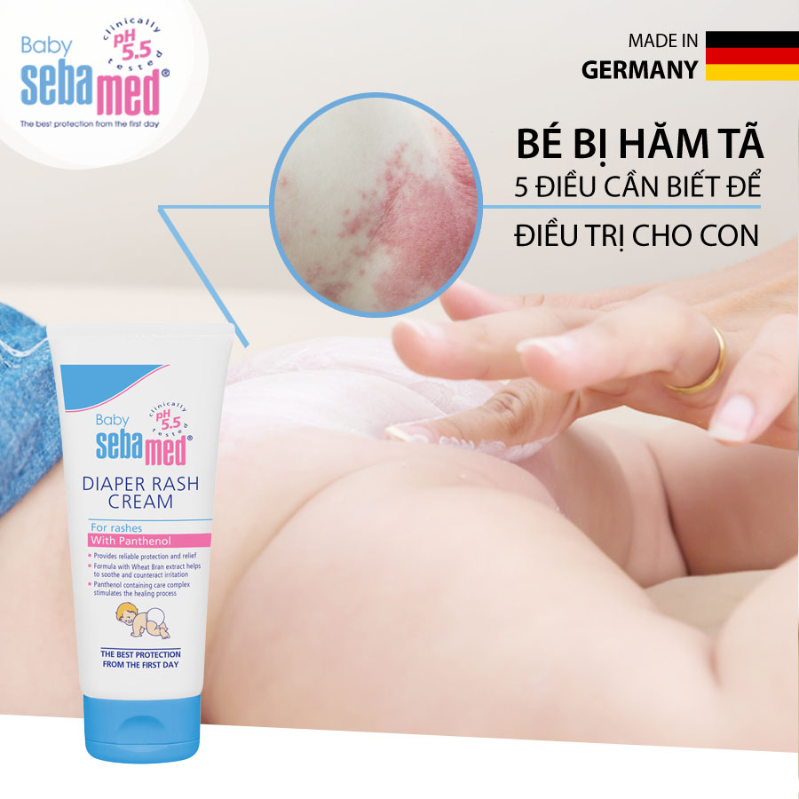 Kem Chống Hăm Tã Cho Trẻ Sơ Sinh Và Trẻ Nhỏ Baby Sebamed Diaper Rash Cream Ph5.5 Từ Đức Tuýp 50ml