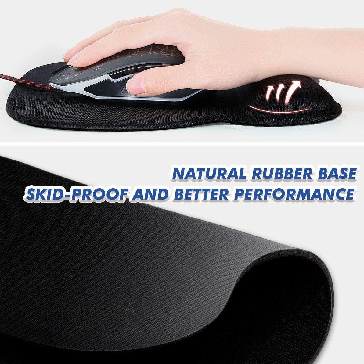 Bàn di chuột công thái học với phần tựa cổ tay, bộ bàn phím và tấm lót chuột Memory Foam