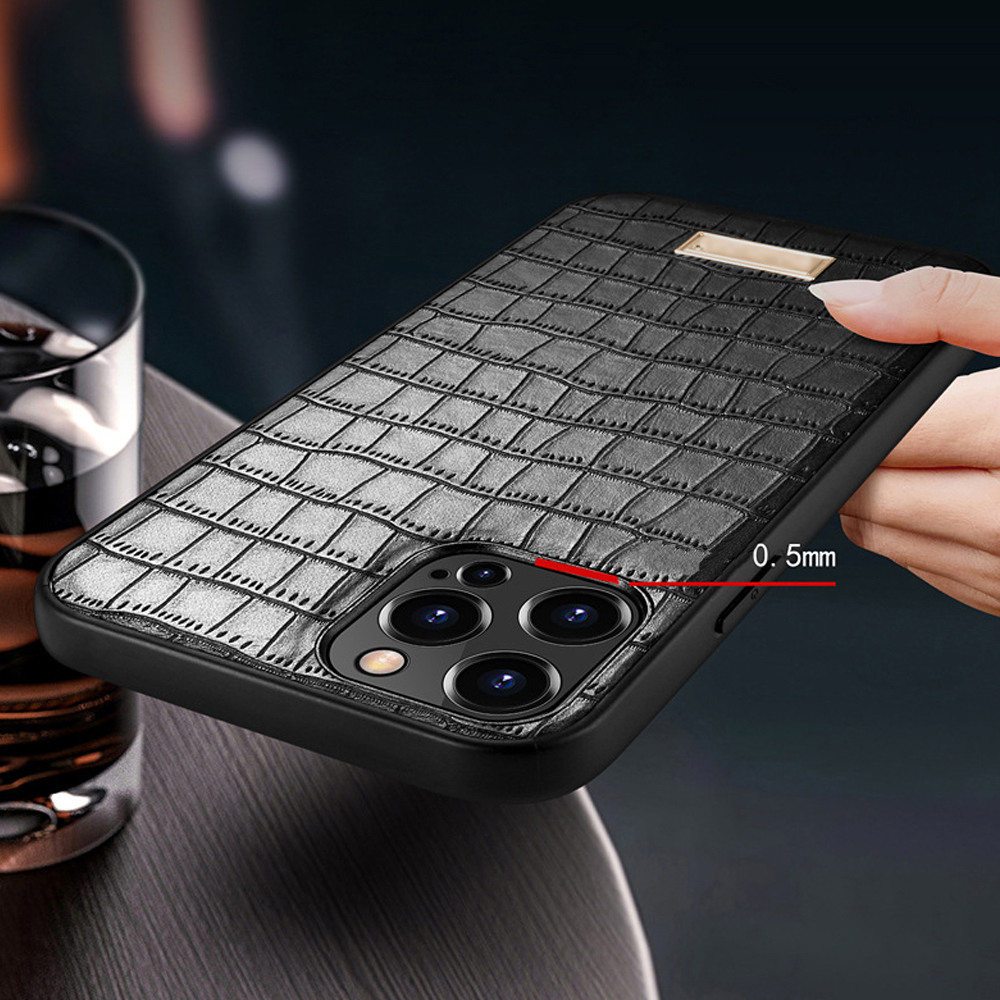 ỐP LƯNG DA VÂN CÁ SẤU BẢO VỆ CAMERA, CHỐNG SỐC cho điện thoại Iphone 12 / Iphone 12 Pro – Hàng Chính Hãng