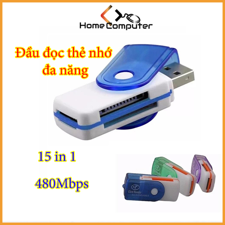 Đầu Đọc Thẻ Nhớ 4 Trong 1 Đa Năng Cho Thẻ Nhớ MS-Pro TF Micro SD