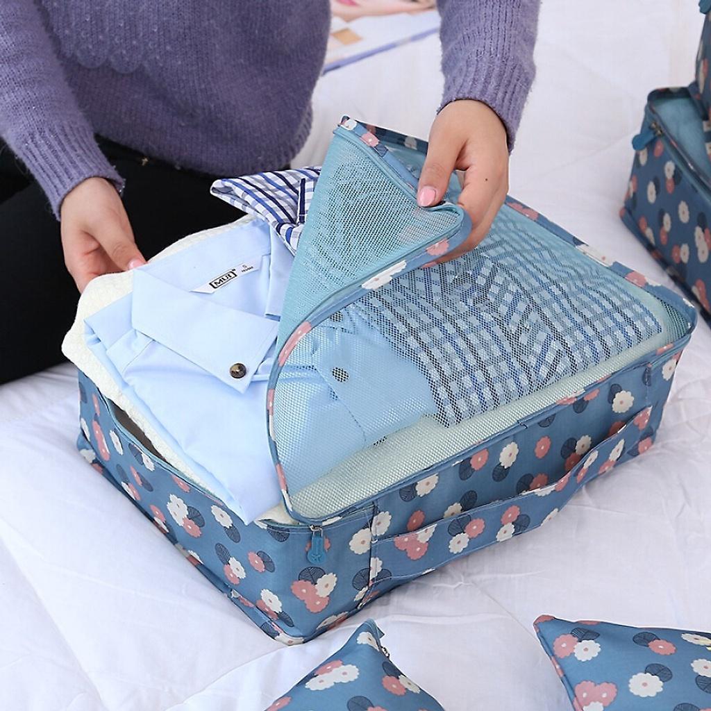 Set 6 Túi Đựng Quần Áo, Mỹ Phẩm, Đồ Dùng Cá Nhân Đi Du Lịch