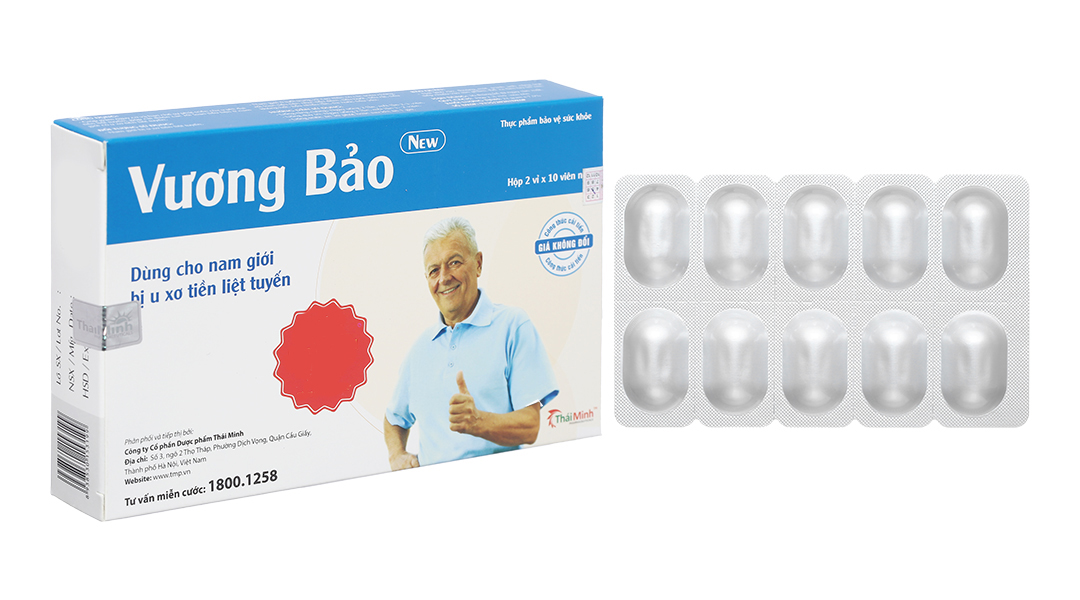 Vương Bảo giúp giảm phì đại lành tính tuyến tiền liệt hộp 20 viên