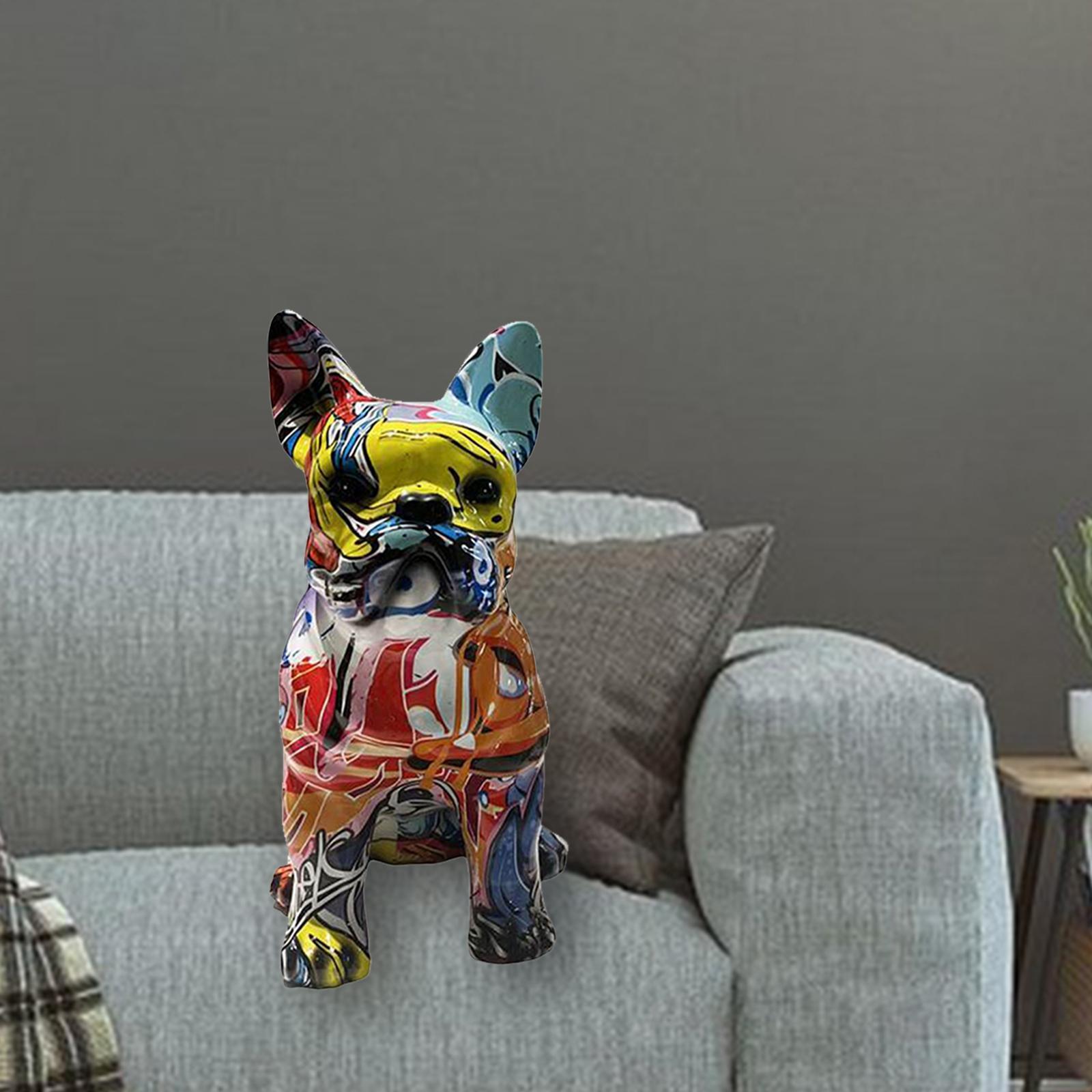 Colorful  Statue Dog Art Figurine Sculpture Resin Home Decor