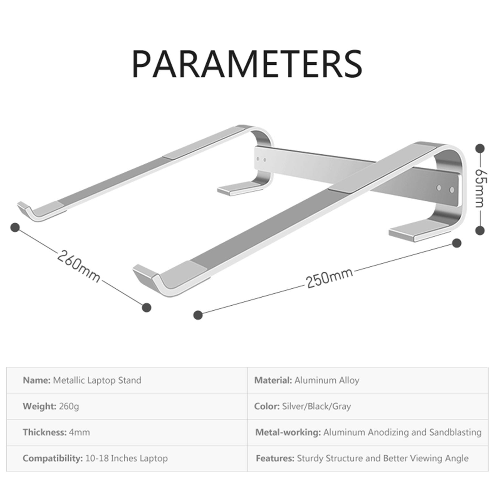 Aluminum Laptop Stand Stable Ergonomic Computer Stand Riser for 10-18Inch Desk Computer