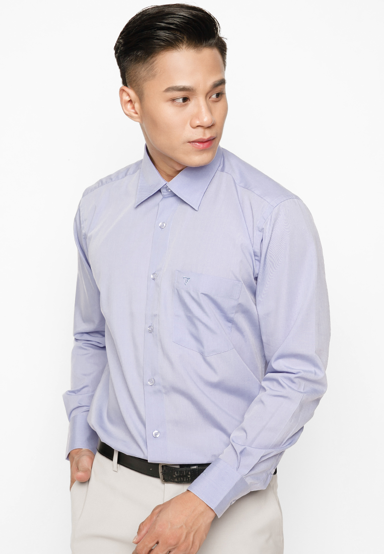 Áo Sơ Mi Dài Tay Màu Vải TC Regular Fit 325 Vĩnh Tiến - VM5-G510