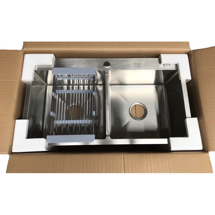 CHẬU RỬA CHÉN CAO CẤP INOX 304 82*45*23