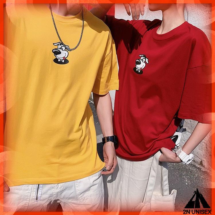 Áo thun tay lỡ form rộng unisex - Áo phông nam nữ oversize - T shirt chú chó