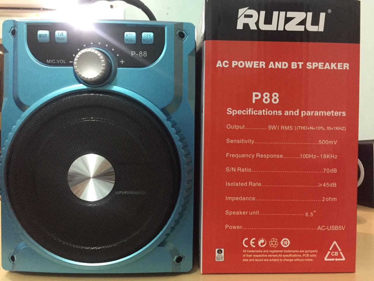 Loa Ruizu Bluetooth P-88 - Tặng Kèm Mic - Hàng chính hãng