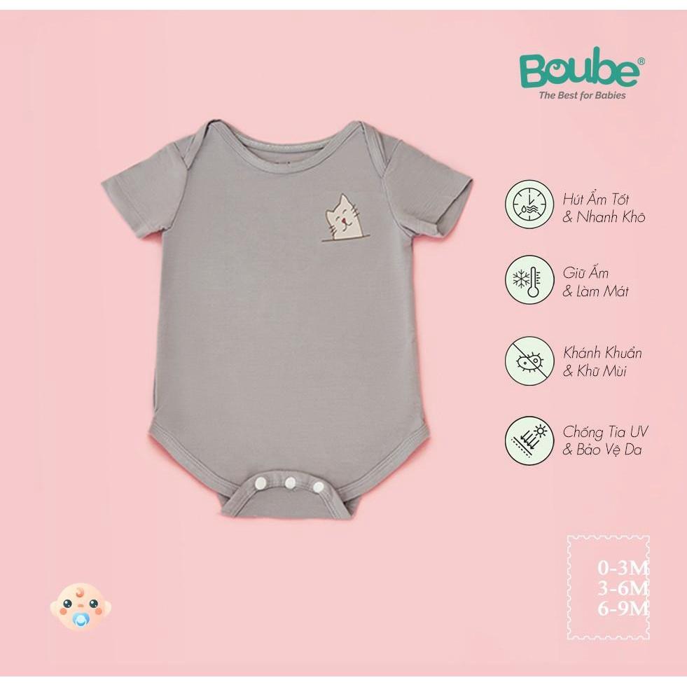 Bộ liền thân, bodychip ngắn tay cho em bé nhiều màu Boube, vải sợi tre cao cấp Bamboo thông minh, thoải mái - Size 0-9M