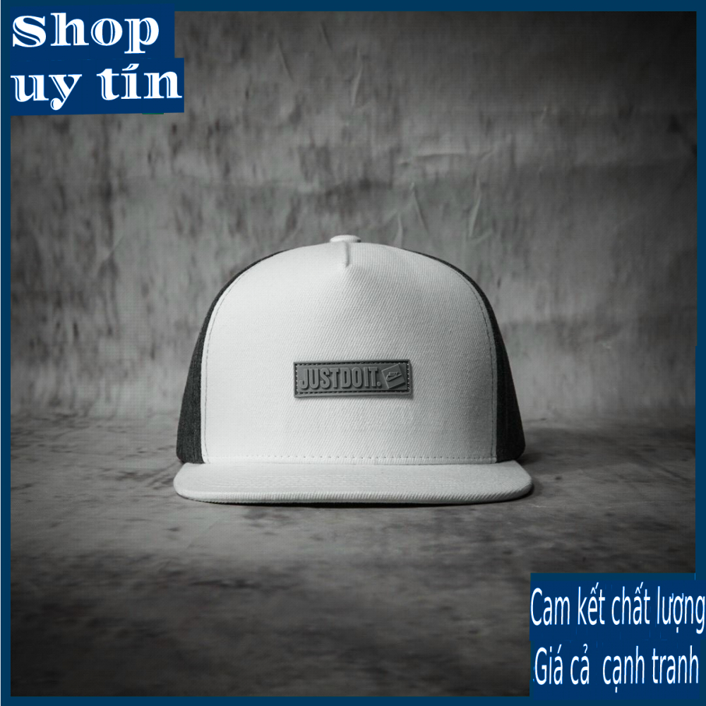 [ Miễn ship / giảm giá ] MŨ NÓN KẾT LƯỠI TRAI NAM NỮ SNAPBACK VÀNH PHẲNG JUST DO IT CÁ TÍNH - trắng đen