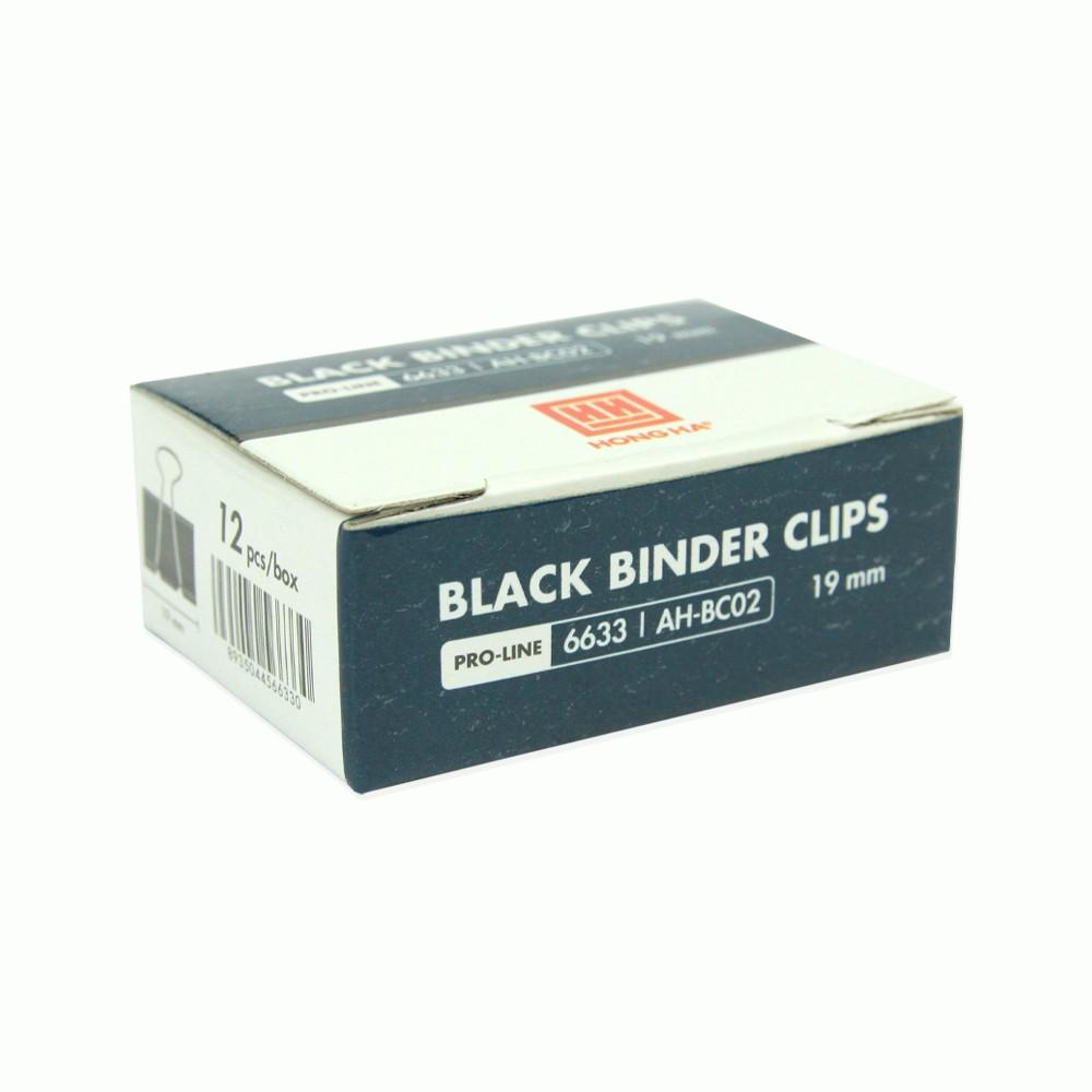 Kẹp bướm, kẹp giấy đen Hồng Hà 19mm - 6633