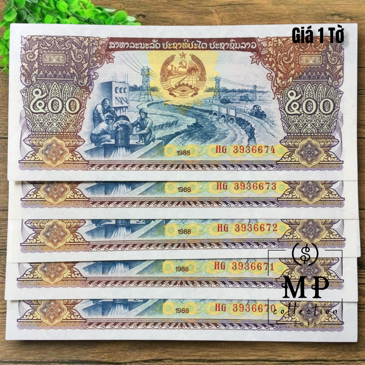 Tiền cổ Lào 500 Kips sưu tầm , tiền Đông Nám Á , Mới 100% UNC, sưu tầm