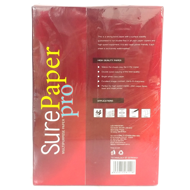 Giấy Photo SurePaper Pro A4 70gsm G21 (500 Tờ)