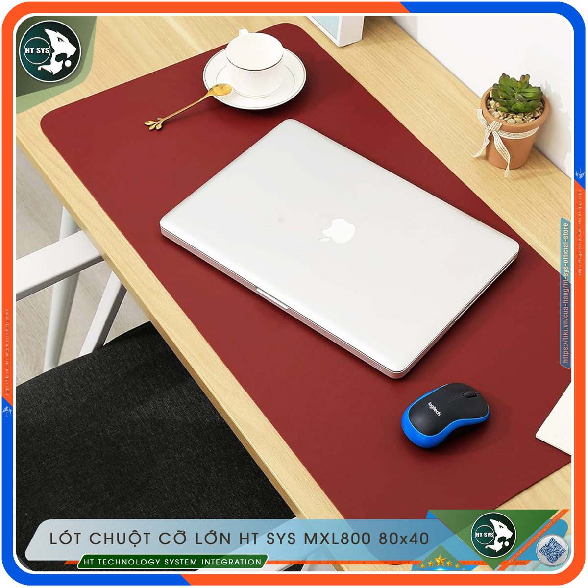Pad Chuột HT SYS - Miếng Lót Chuột 80x40 Và 90x45 - Chất Liệu Da PU Cao Cấp, Sử Dụng 2 Mặt, Thiết Kế Sang Trọng - Chống Trơn Trượt, Chống Nhăn - Hàng Chính Hãng